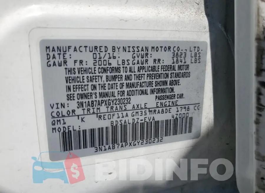 3N1AB7APXGY230232 Photo# 13