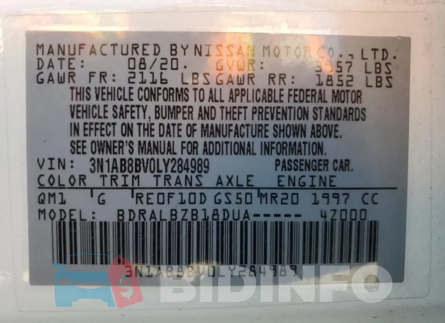 3N1AB8BV0LY284989 Photo# 12
