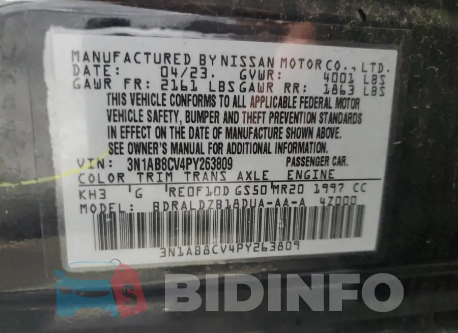 3N1AB8CV4PY263809 Photo# 12