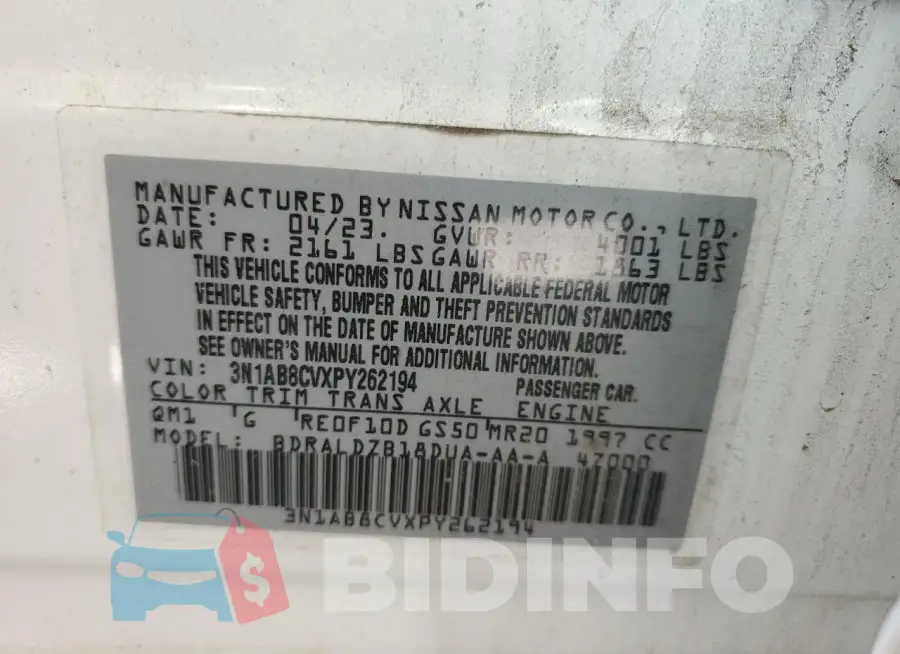 3N1AB8CVXPY262194 Photo# 12