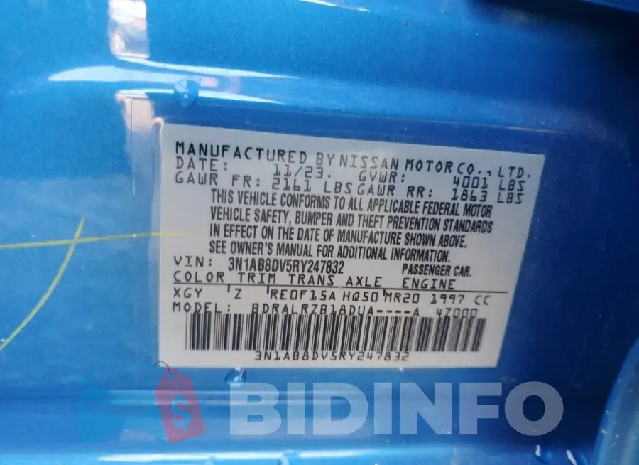 3N1AB8DV5RY247832 Photo# 12