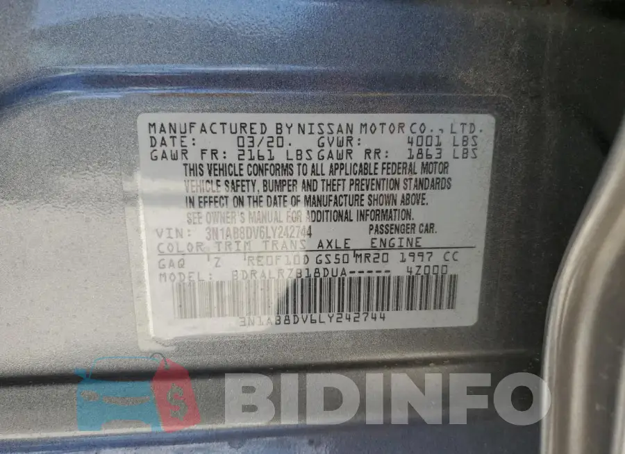 3N1AB8DV6LY242744 Photo# 12
