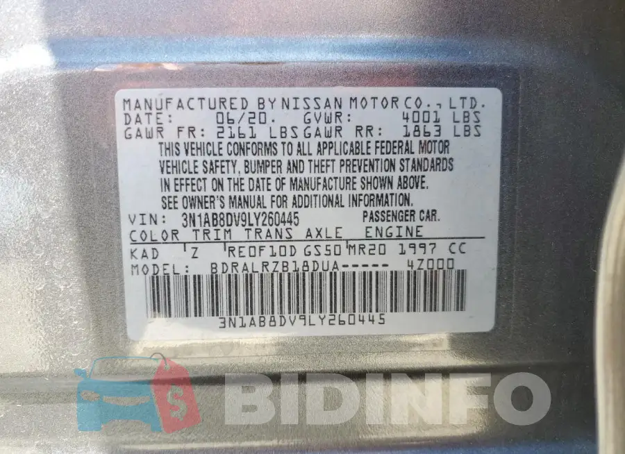 3N1AB8DV9LY260445 Photo# 13