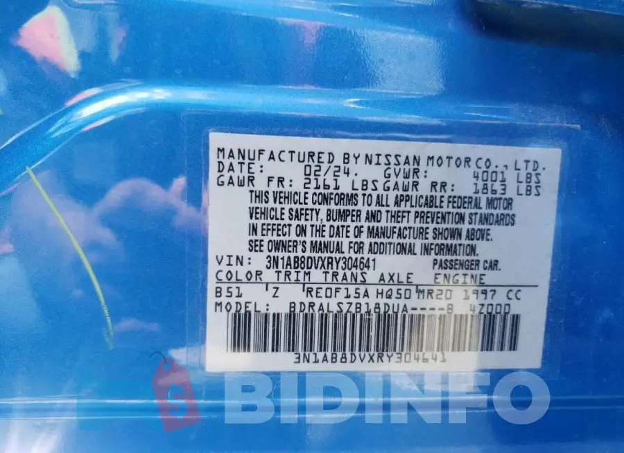 3N1AB8DVXRY304641 Photo# 12
