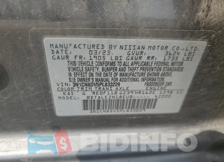 3N1CN8DV5PL833229 Photo# 12