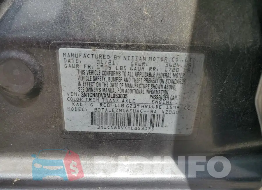 3N1CN8DVXML853035 Photo# 12