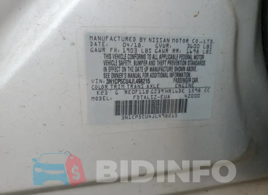 3N1CP5CU4JL498215 Photo# 12
