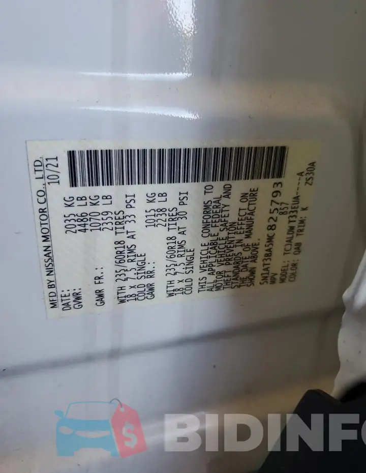 5N1AT3BA5MC825793 Photo# 13
