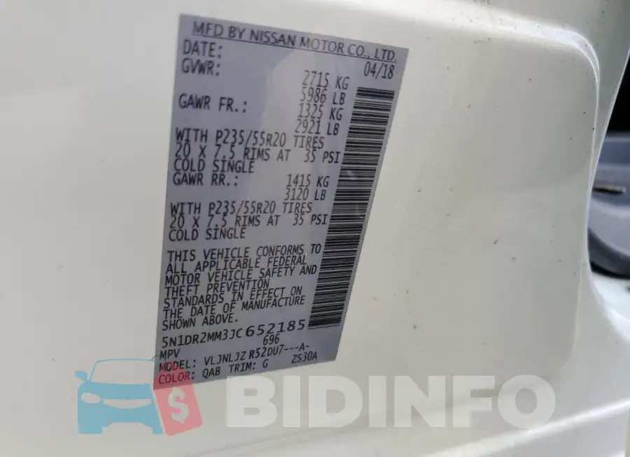 5N1DR2MM3JC652185 Photo# 13
