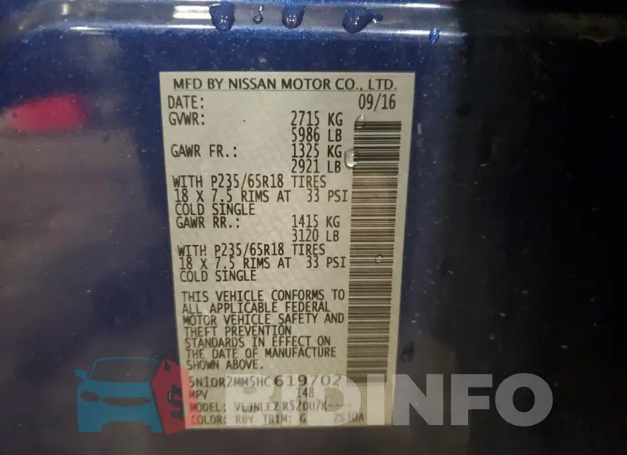 5N1DR2MM5HC619702 Photo# 13