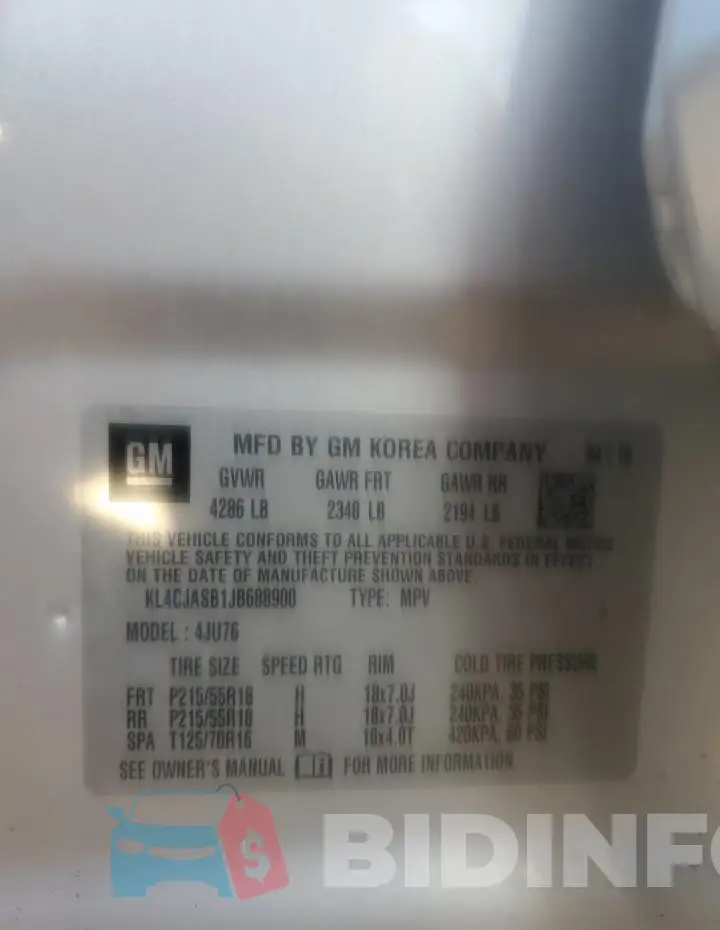 KL4CJASB1JB688900 Photo# 12