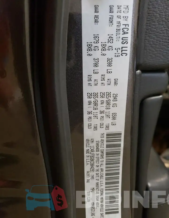 1C4RJFBG8KC804291 Photo# 13