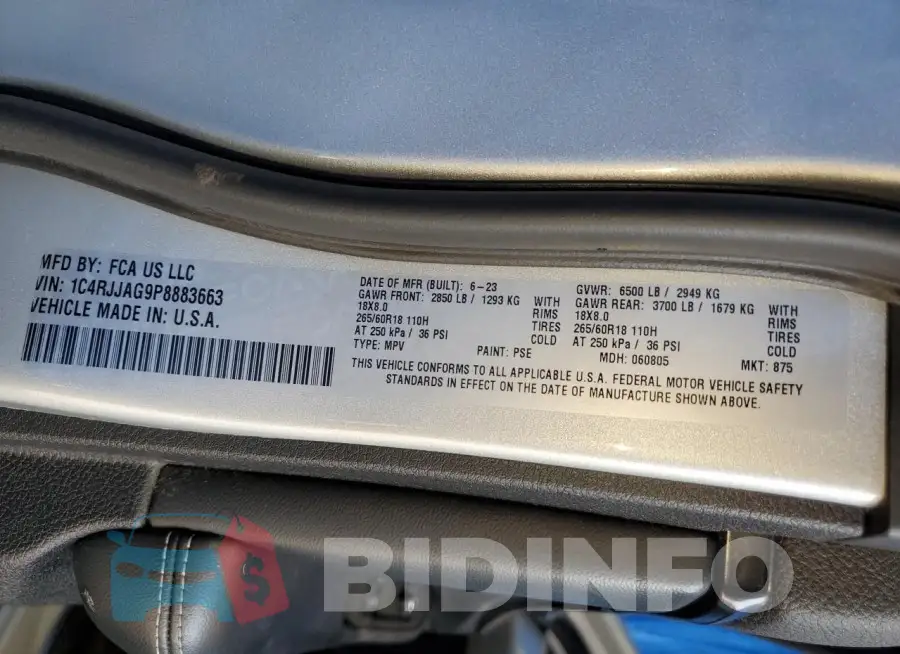 1C4RJJAG9P8883663 Photo# 13