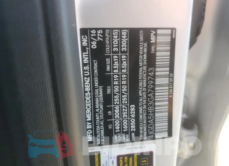 4JGDA5HB3GA799743 Photo# 12