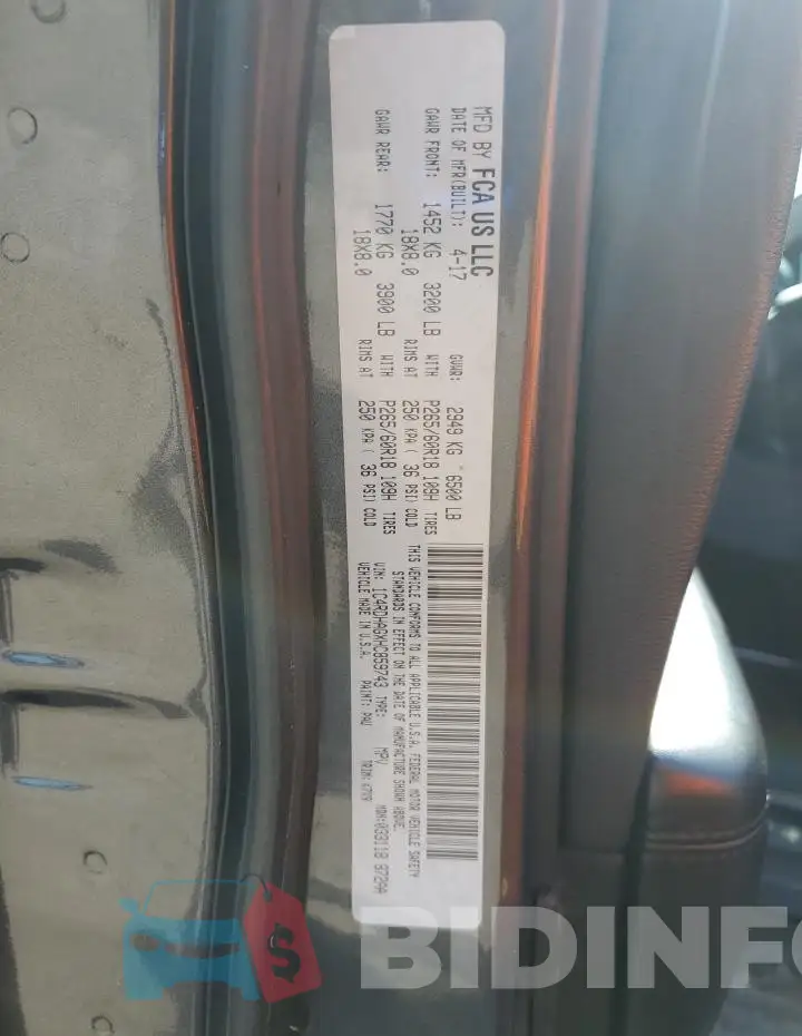 1C4RDHAGXHC859743 Photo# 13