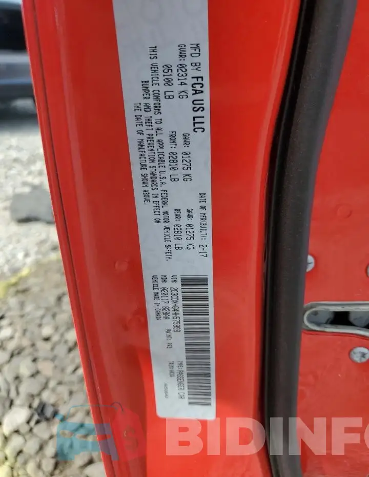 2C3CDXHG4HH575998 Photo# 12