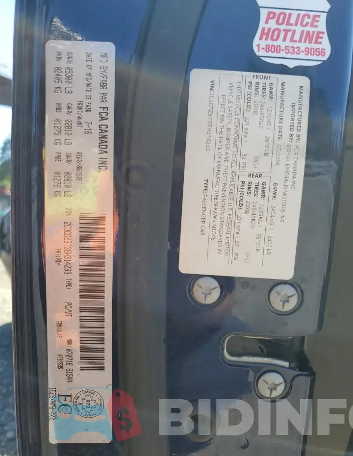2C3CDZBT3GH314233 Photo# 12