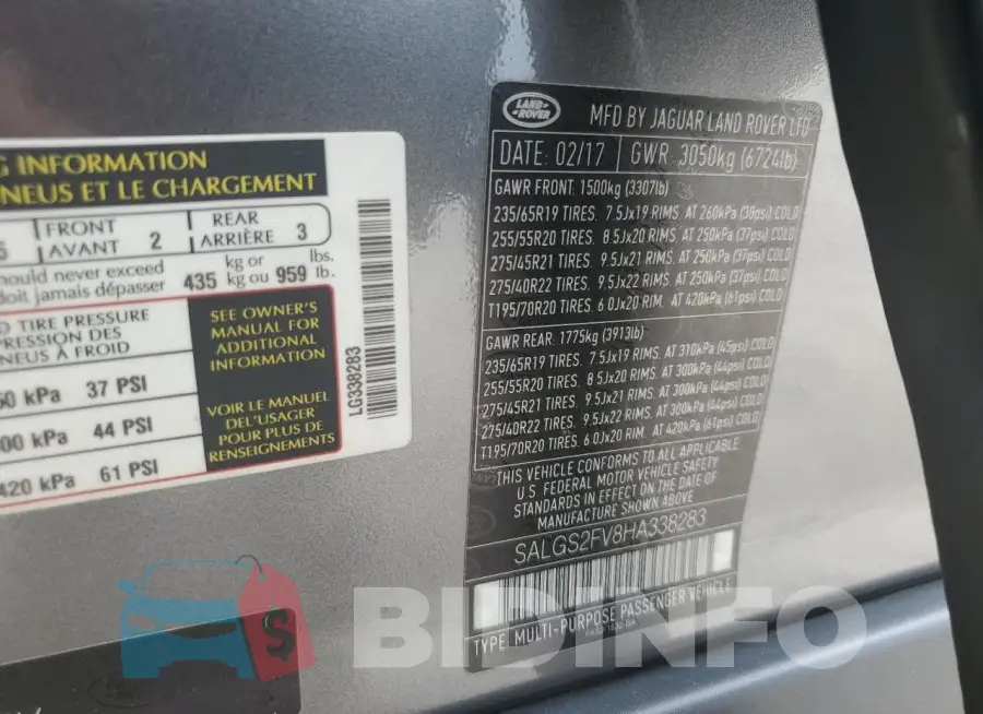 SALGS2FV8HA338283 Photo# 14