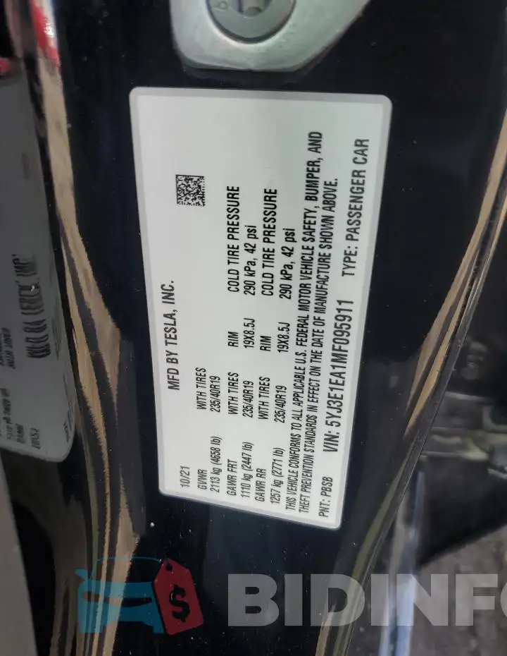 5YJ3E1EA1MF095911 Photo# 12