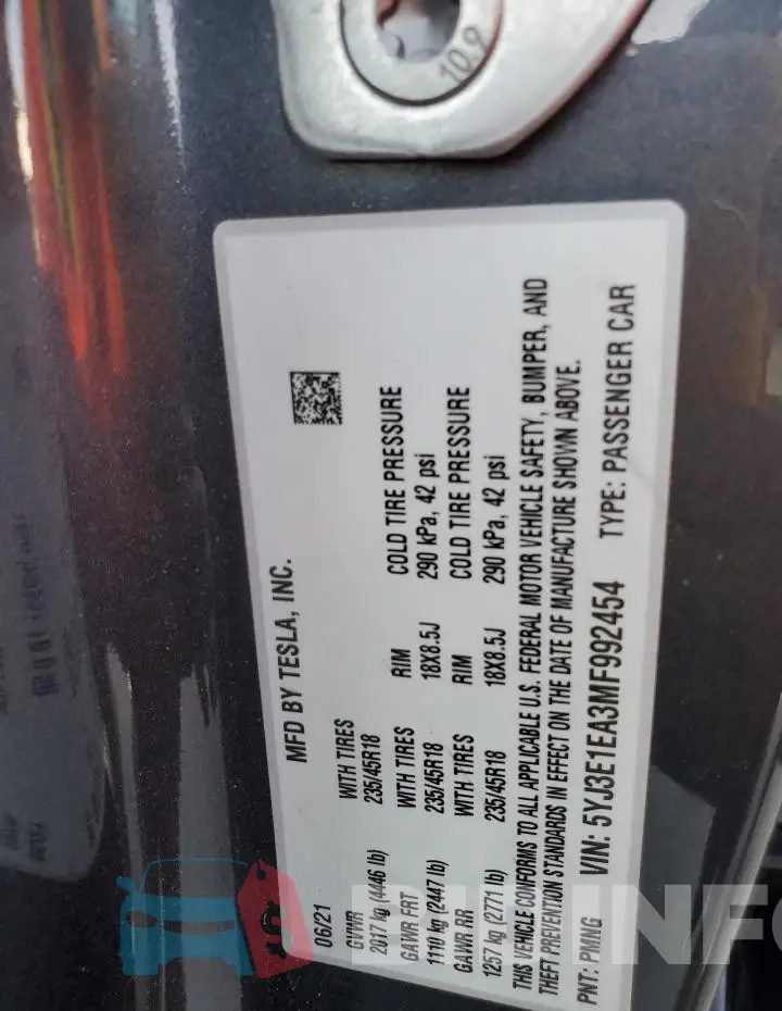 5YJ3E1EA3MF992454 Photo# 13