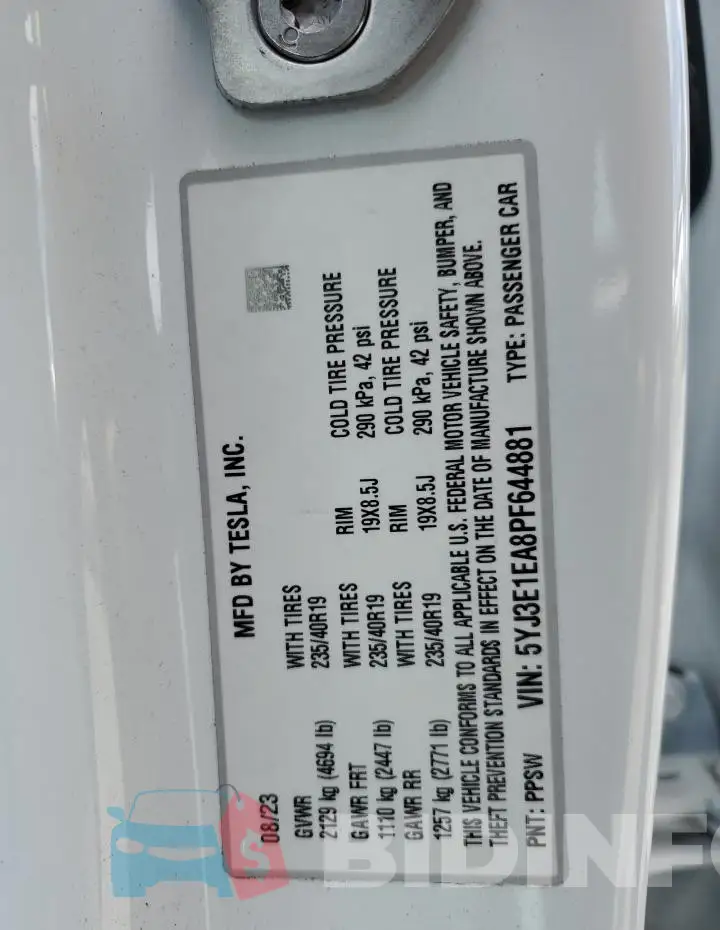 5YJ3E1EA8PF644881 Photo# 12