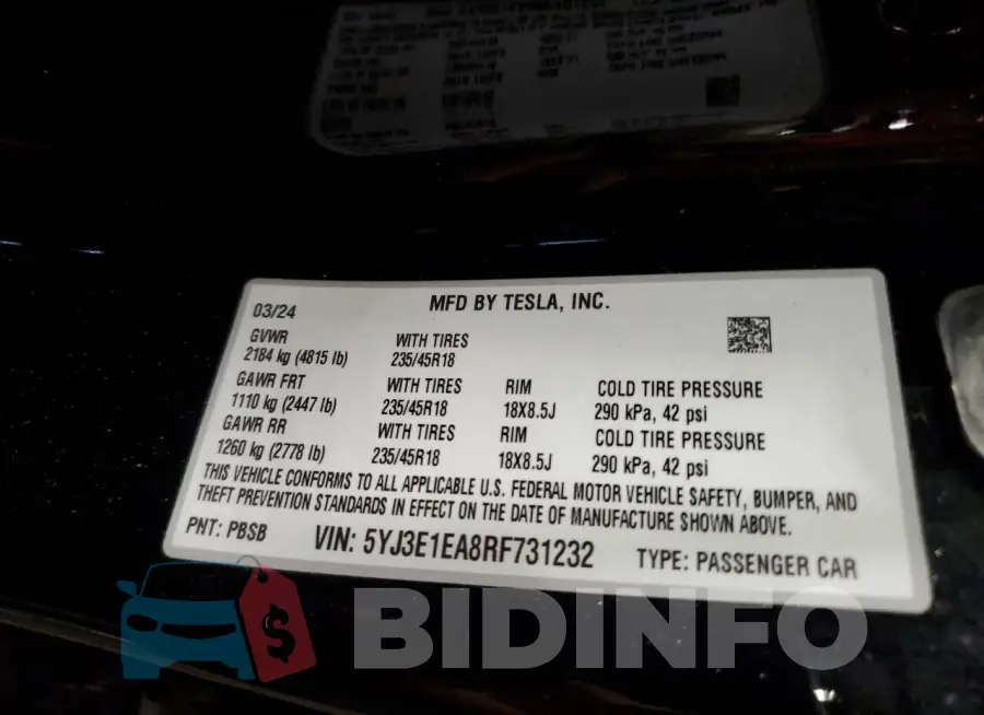 5YJ3E1EA8RF731232 Photo# 13