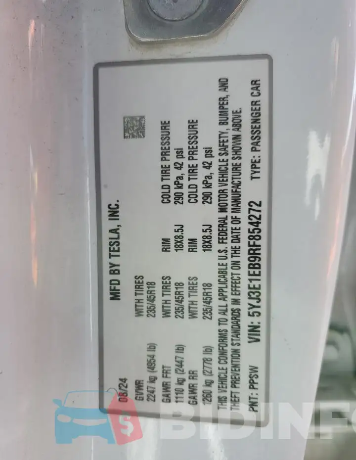 5YJ3E1EB9RF854272 Photo# 12