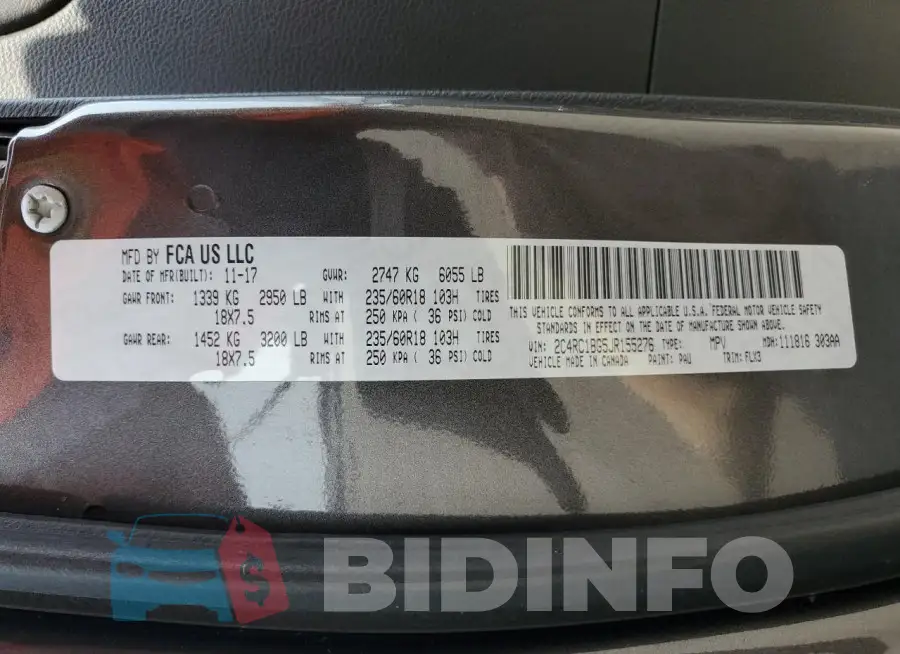 2C4RC1BG5JR155276 Photo# 13