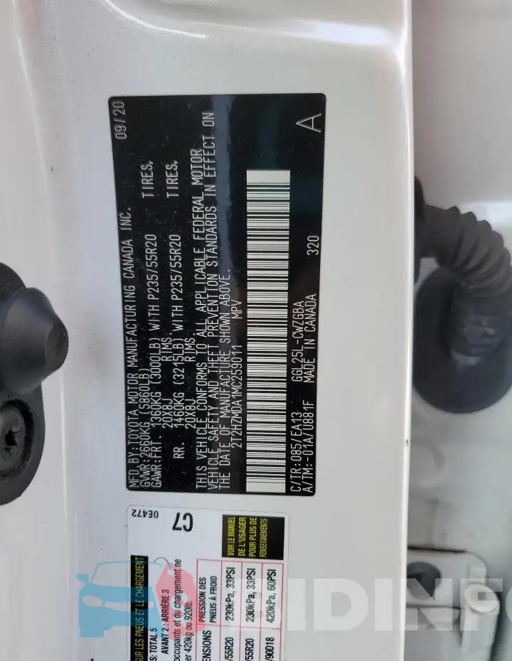 2T2HZMDA1MC259011 Photo# 12