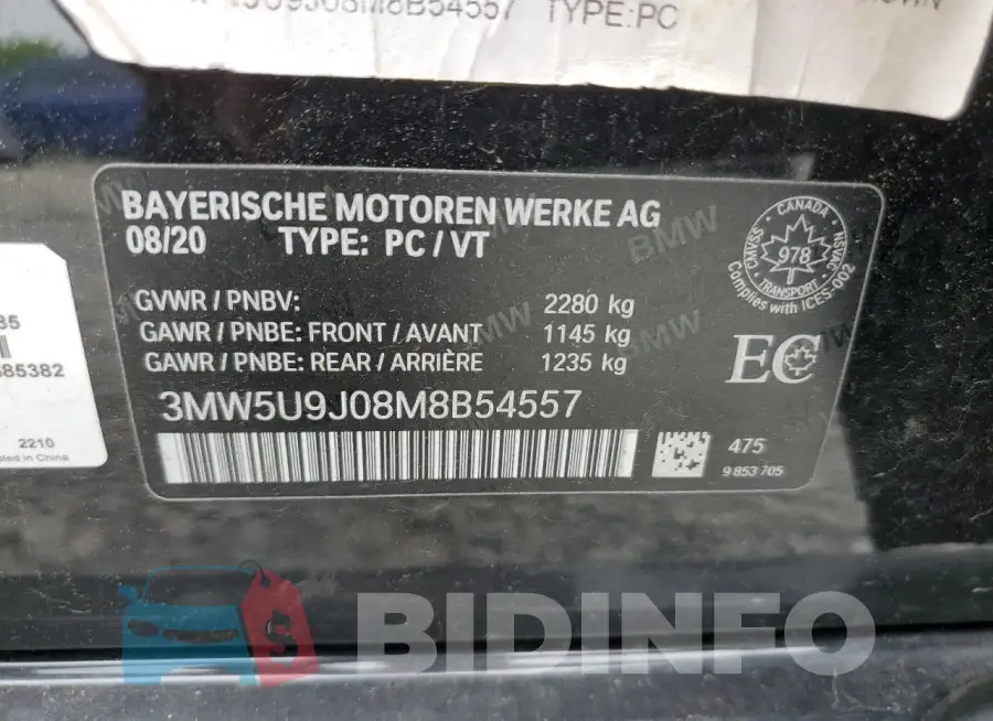 3MW5U9J08M8B54557 Photo# 12