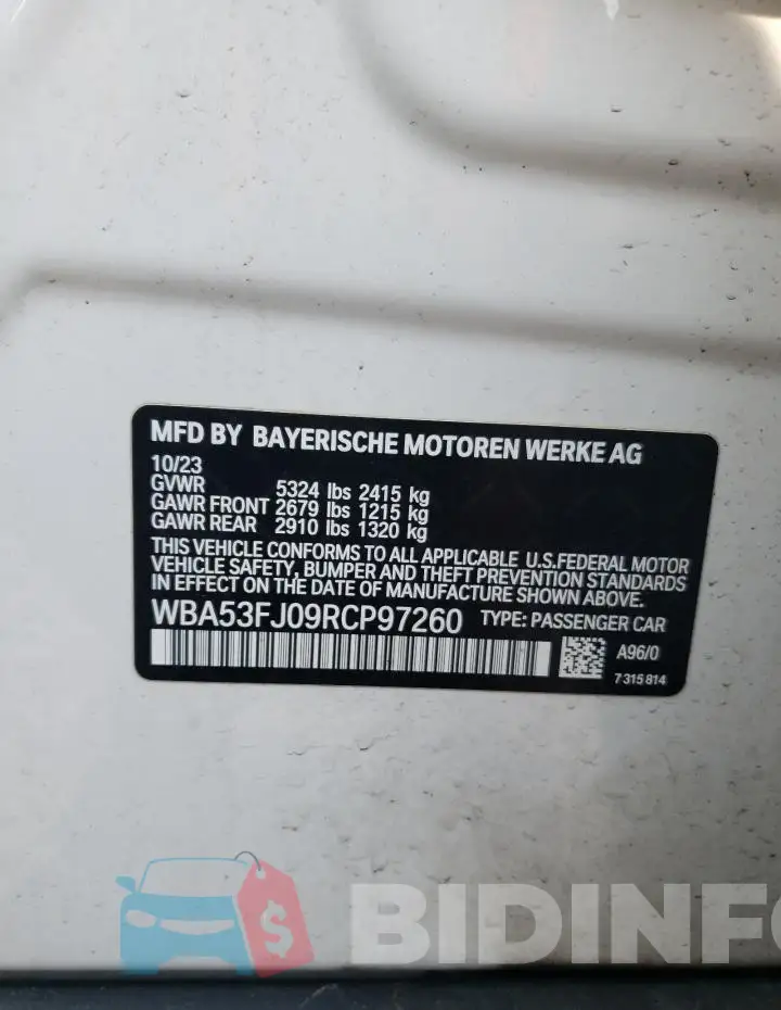 WBA53FJ09RCP97260 Photo# 12