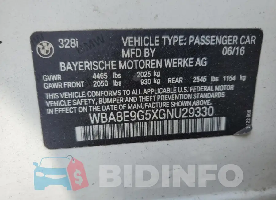 WBA8E9G5XGNU29330 Photo# 13