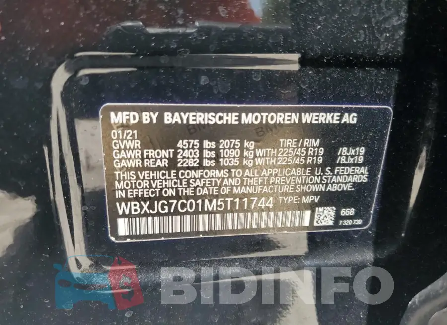 WBXJG7C01M5T11744 Photo# 13