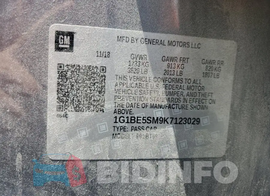 1G1BE5SM9K7123029 Photo# 12