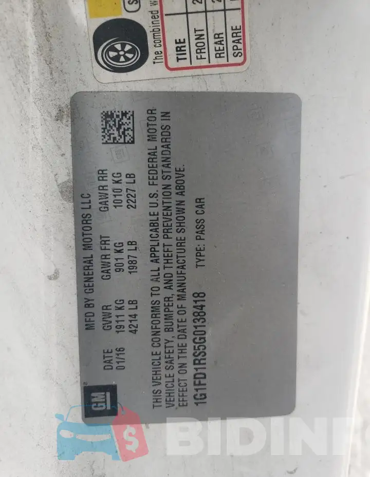 1G1FD1RS5G0138418 Photo# 12