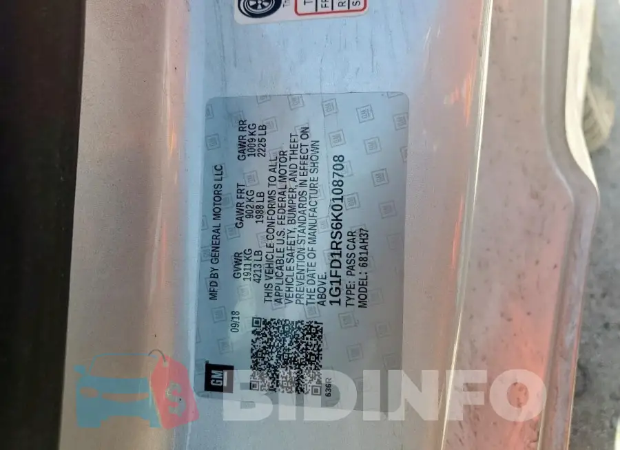 1G1FD1RS6K0108708 Photo# 12