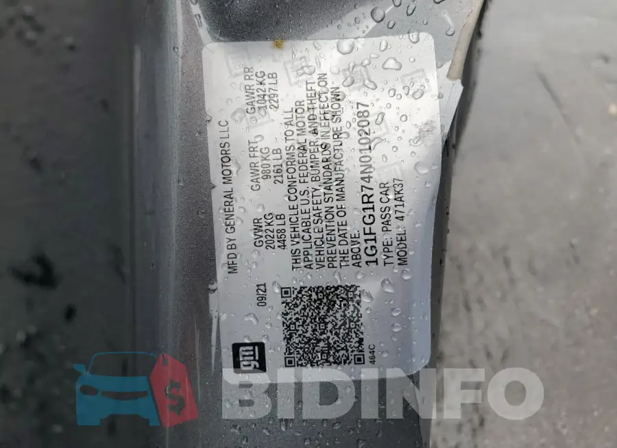 1G1FG1R74N0102087 Photo# 12