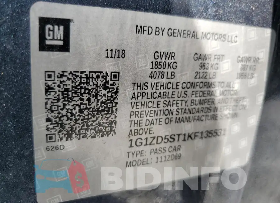 1G1ZD5ST1KF135531 Photo# 12