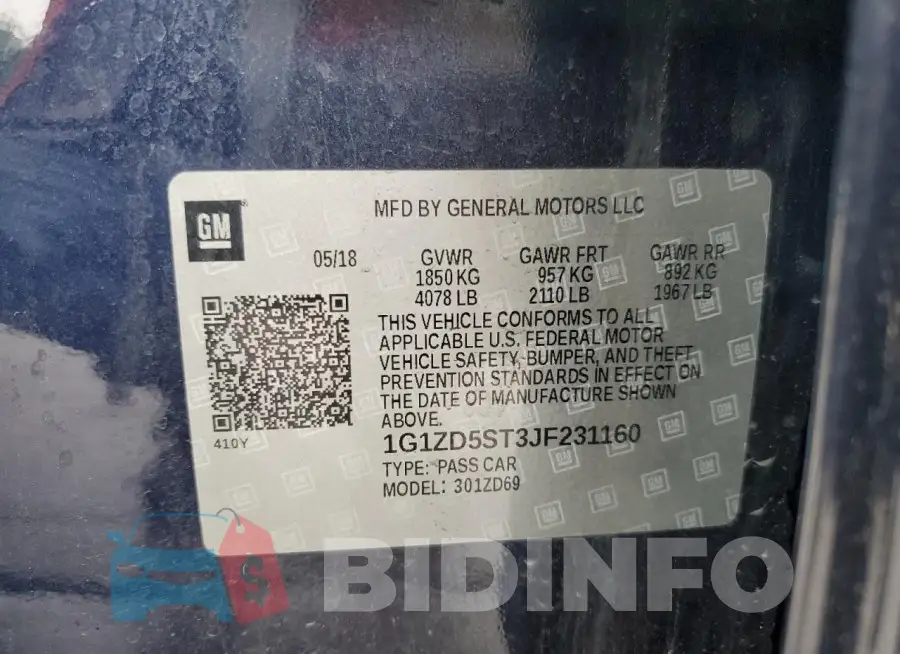 1G1ZD5ST3JF231160 Photo# 13