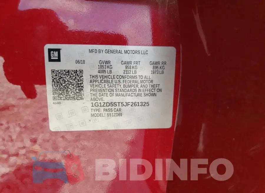 1G1ZD5ST5JF261325 Photo# 12
