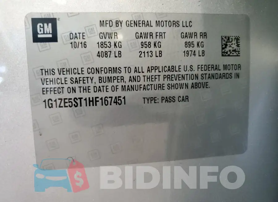 1G1ZE5ST1HF167451 Photo# 12