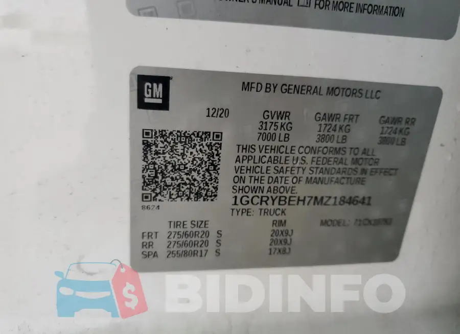 1GCRYBEH7MZ184641 Photo# 12