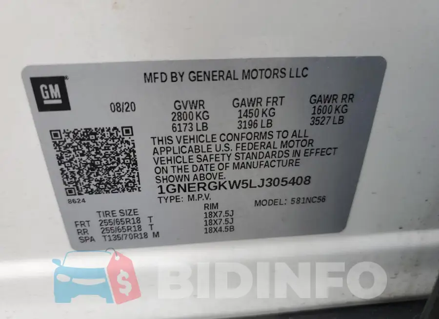 1GNERGKW5LJ305408 Photo# 13