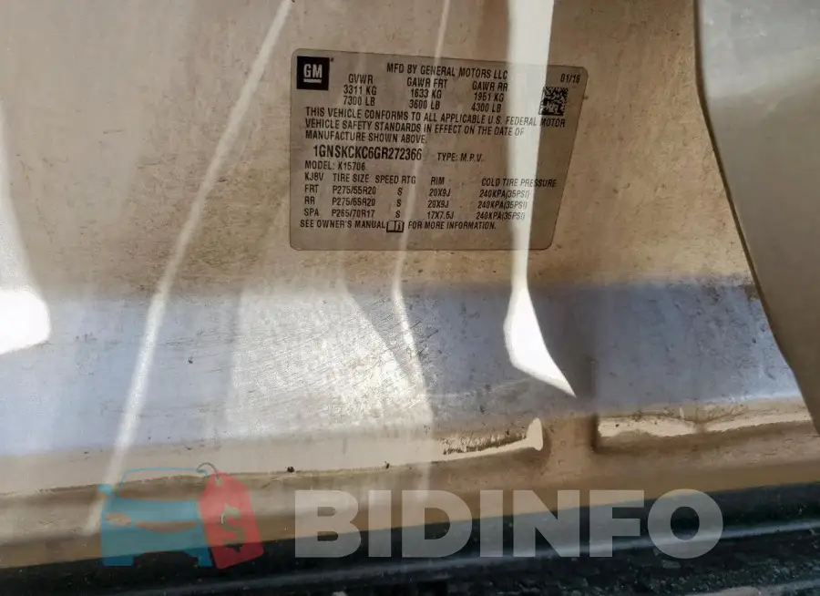 1GNSKCKC6GR272366 Photo# 13