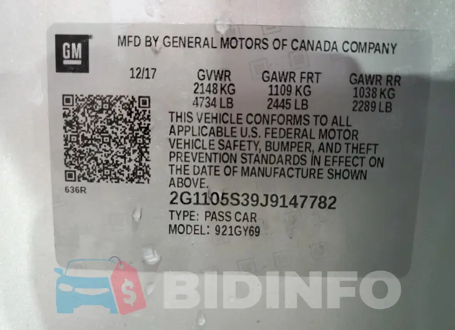 2G1105S39J9147782 Photo# 12