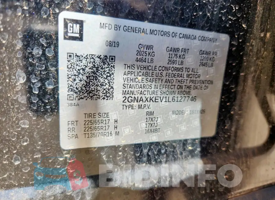 2GNAXKEV1L6127746 Photo# 12