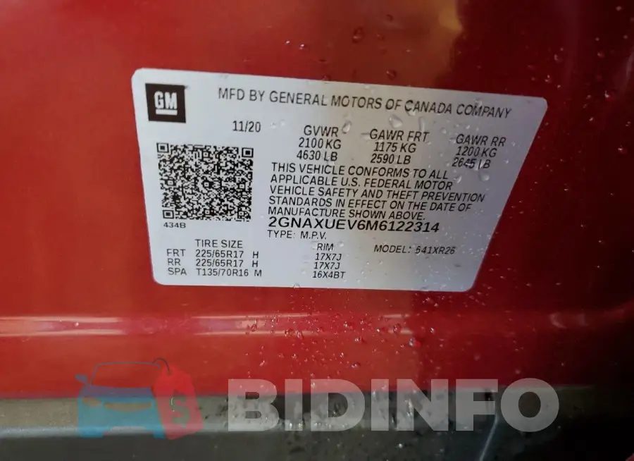 2GNAXUEV6M6122314 Photo# 14