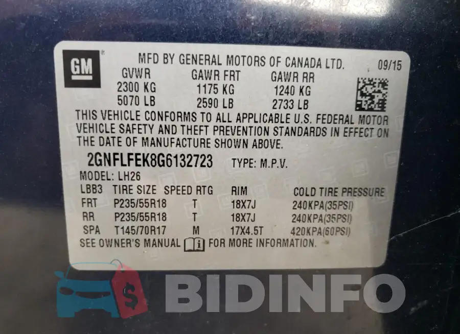 2GNFLFEK8G6132723 Photo# 13