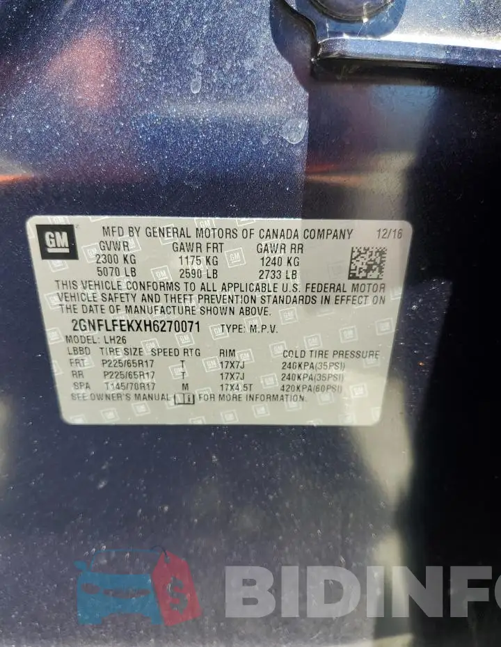 2GNFLFEKXH6270071 Photo# 14