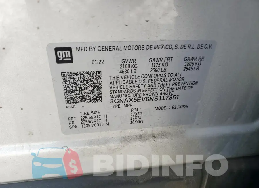 3GNAX5EV6NS117851 Photo# 13